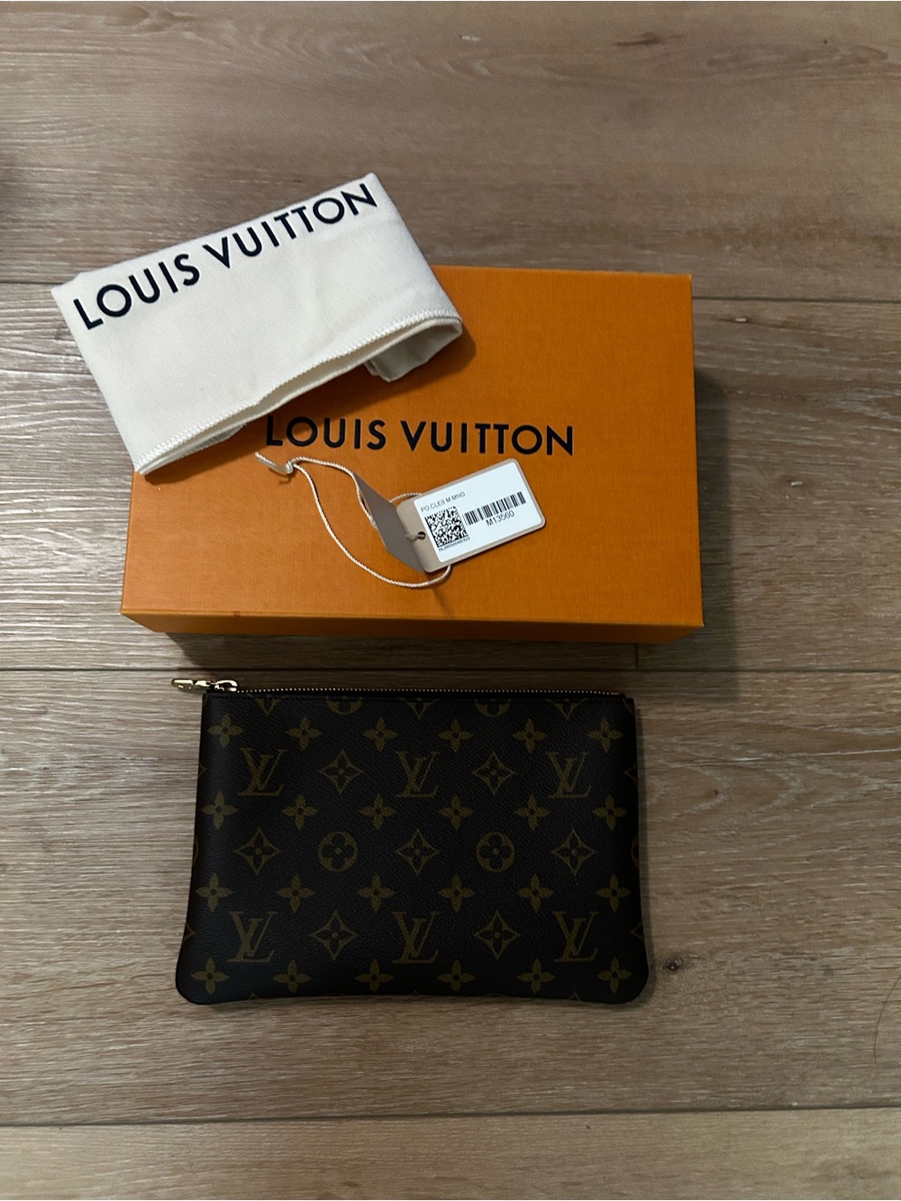 Louis Vuitton Monogram Canvas Zip Pouch in Brown and Gold